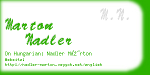 marton nadler business card